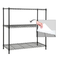Black 19396 Details about   16" x 12.5" x 10" Wire Rack for Countertop Use with 3 Open Shelves 