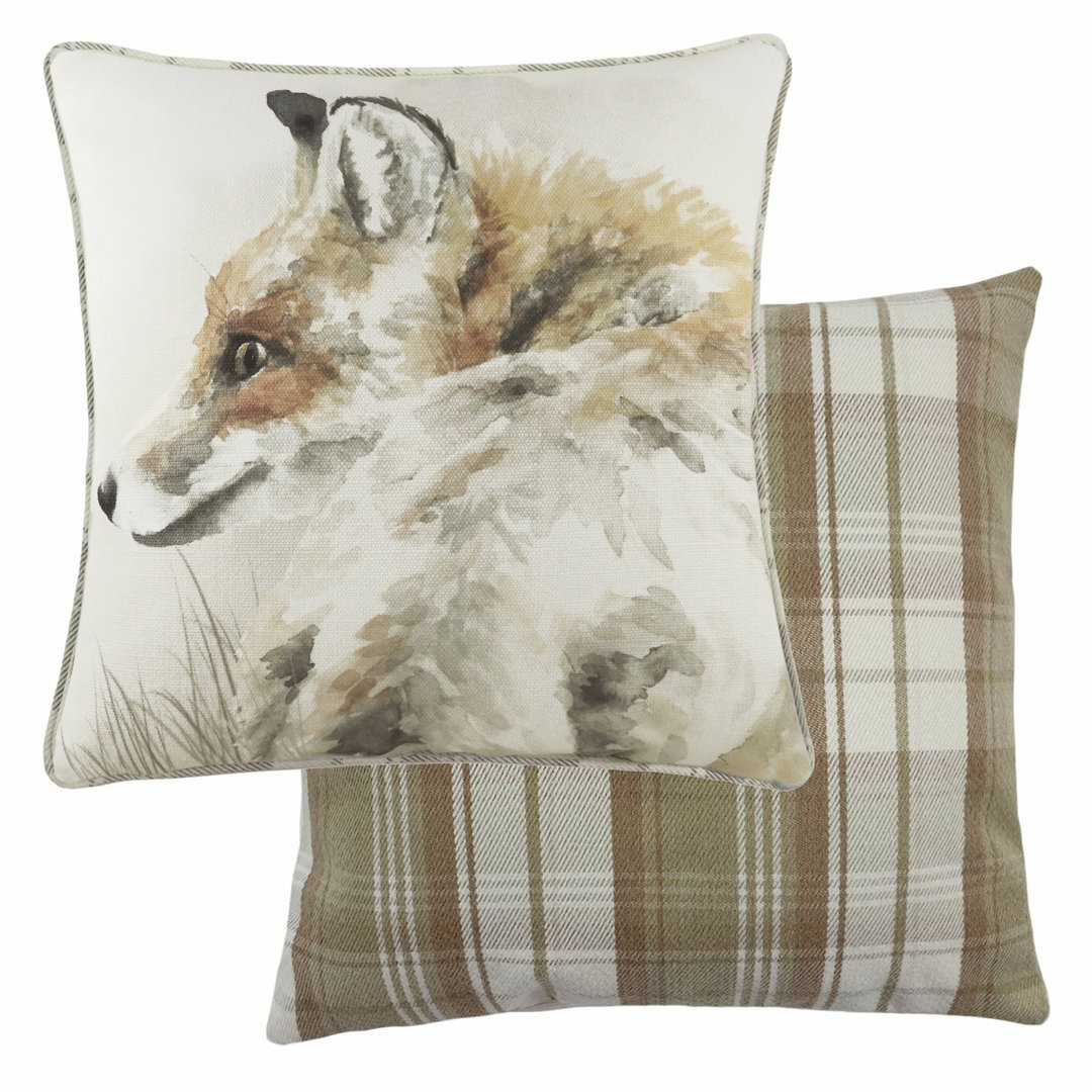 Aliesha Watercolour Fox Cushion with Filling