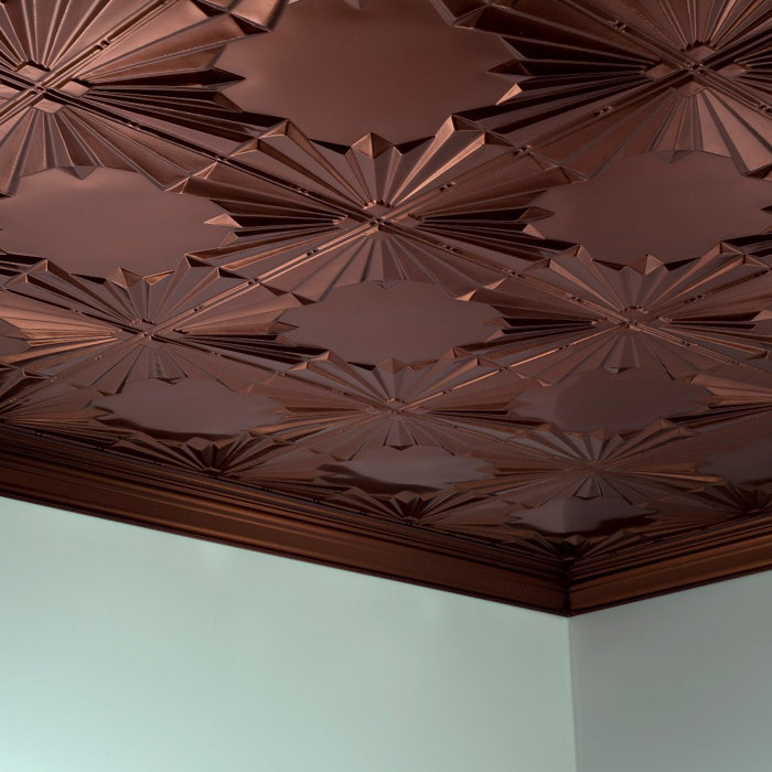 Art Deco 2 Ft X 4 Ft Glue Up Ceiling Tile In Oil Rubbed Bronze