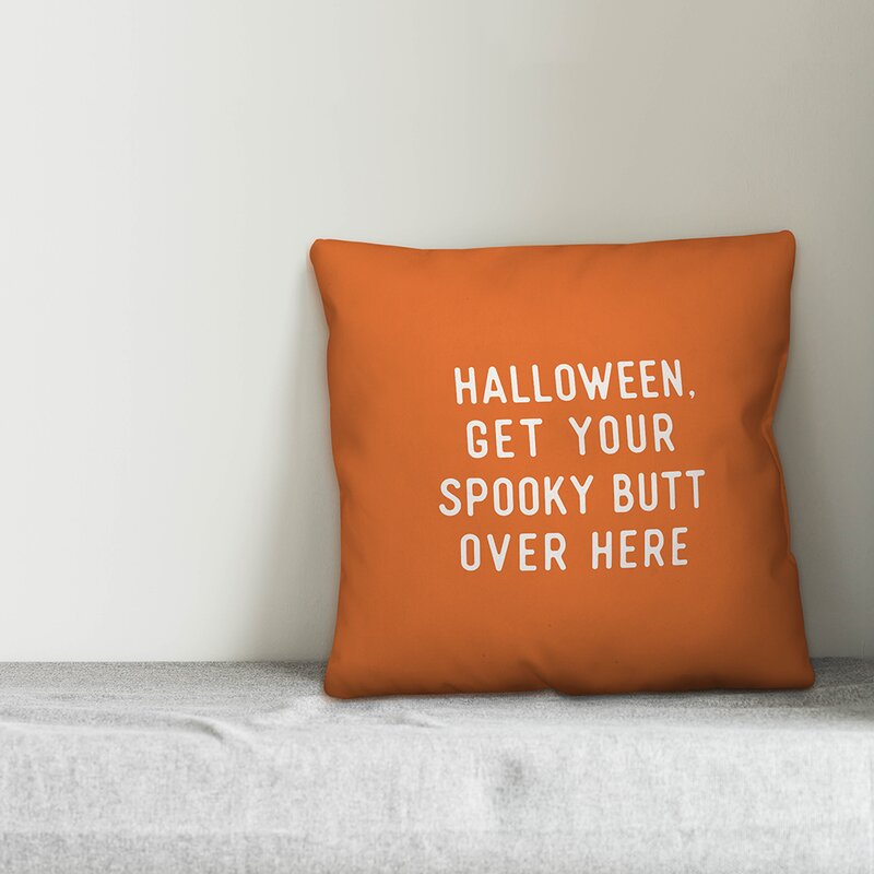 The Holiday Aisle® Spillane Halloween Spooky Butt Throw Pillow 