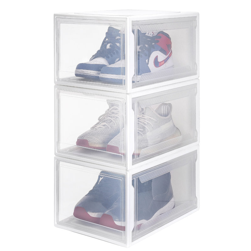 organizedlife foldable shoe cabinet shoe storage organizer box two layer with drawer