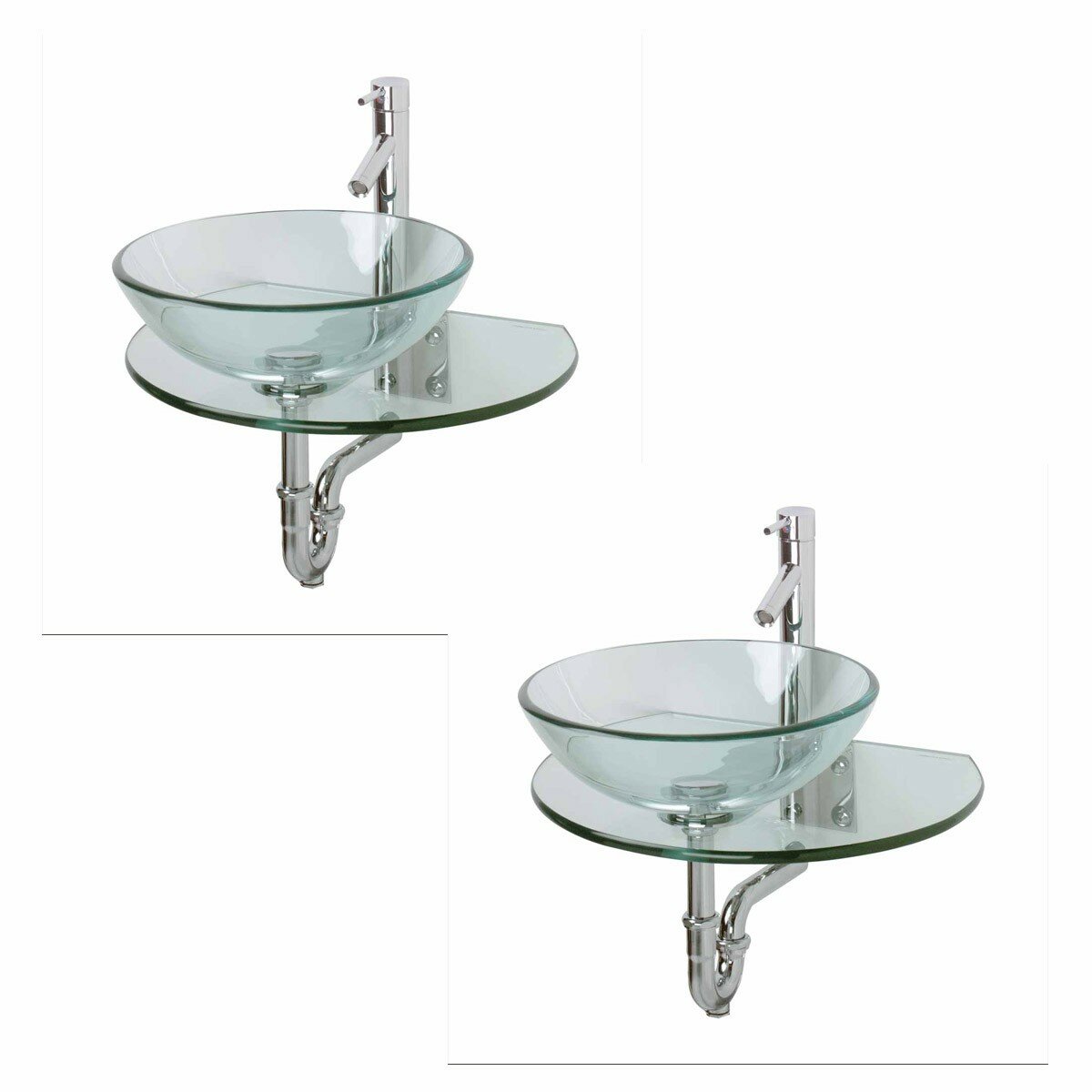 The Renovators Supply Inc Unique Console Glass Circular Wall Mount Bathroom Sink With Faucet Wayfair