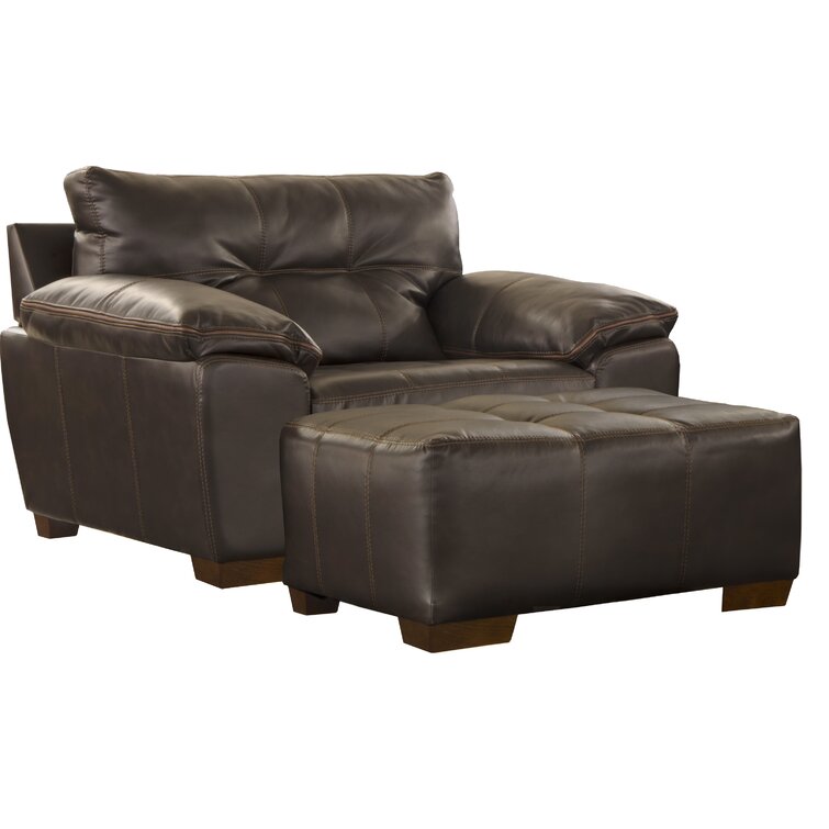 wayfair leather chair with ottoman