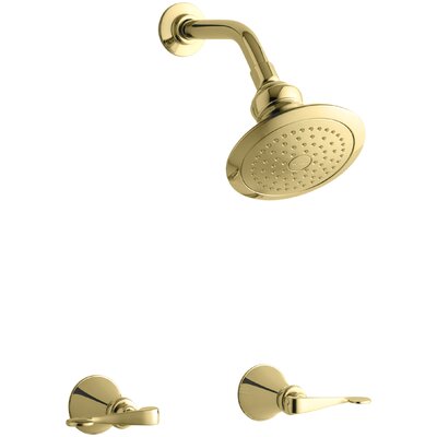Revival Shower Faucet Set With Scroll Lever Handles And Single