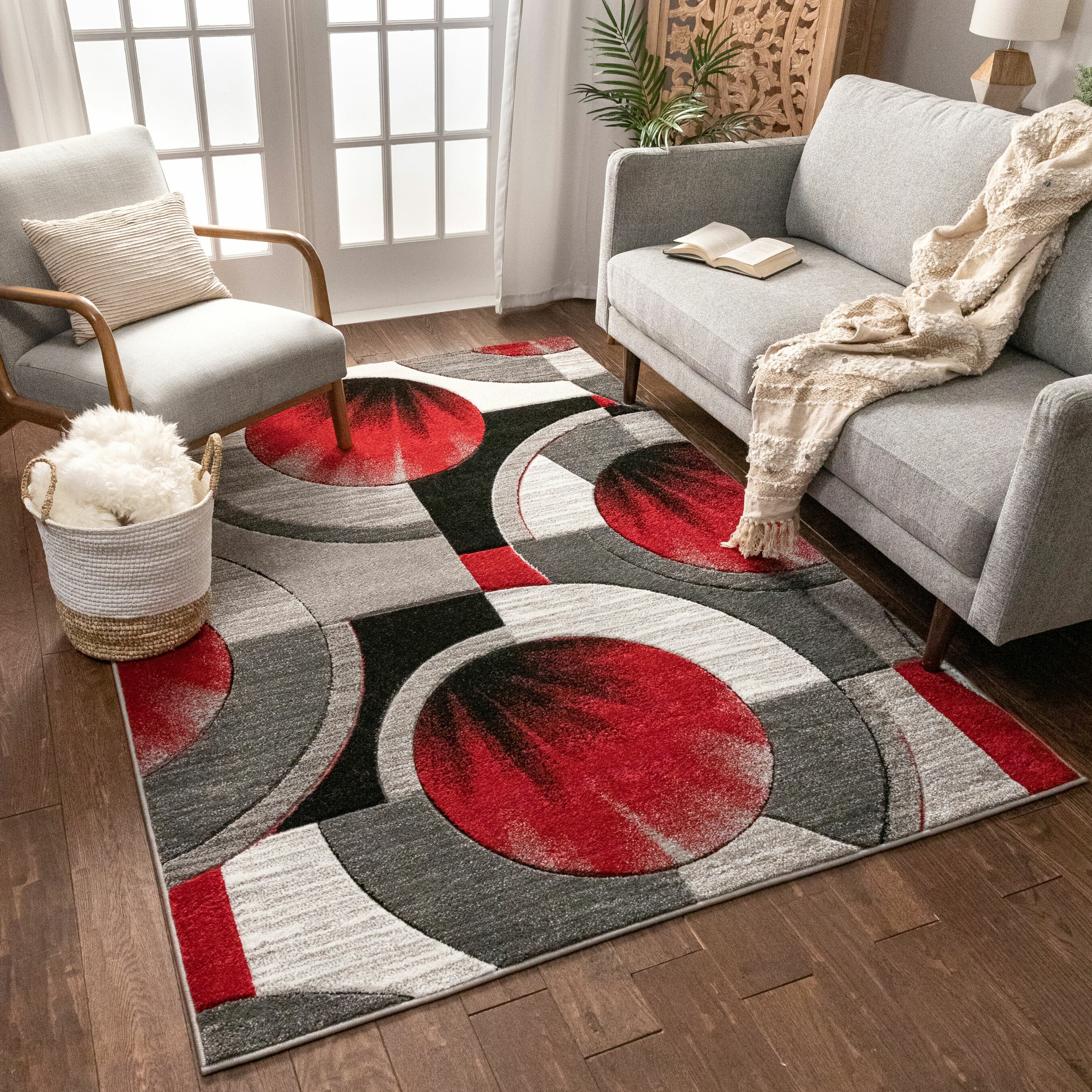 Well Woven Yolo Red Grey Area Rug Reviews Wayfair Ca