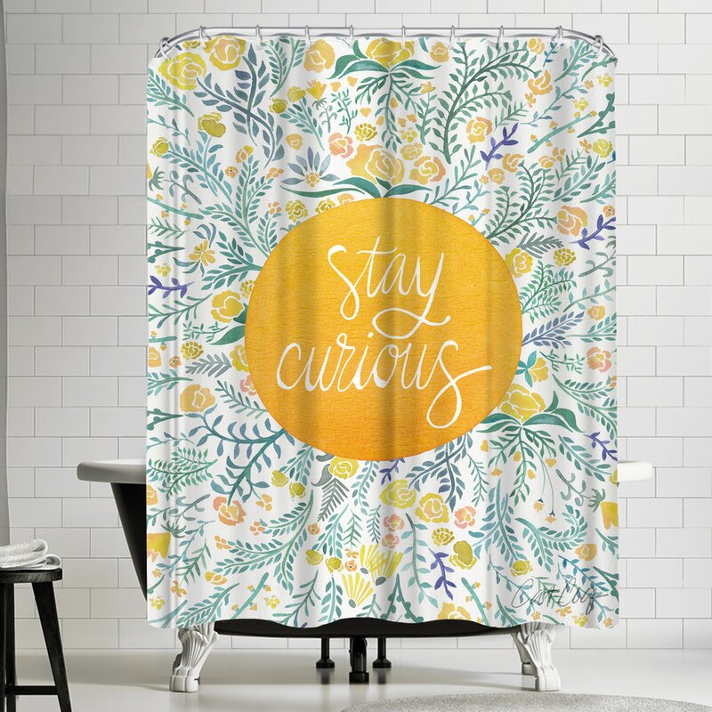 yellow and turquoise shower curtain