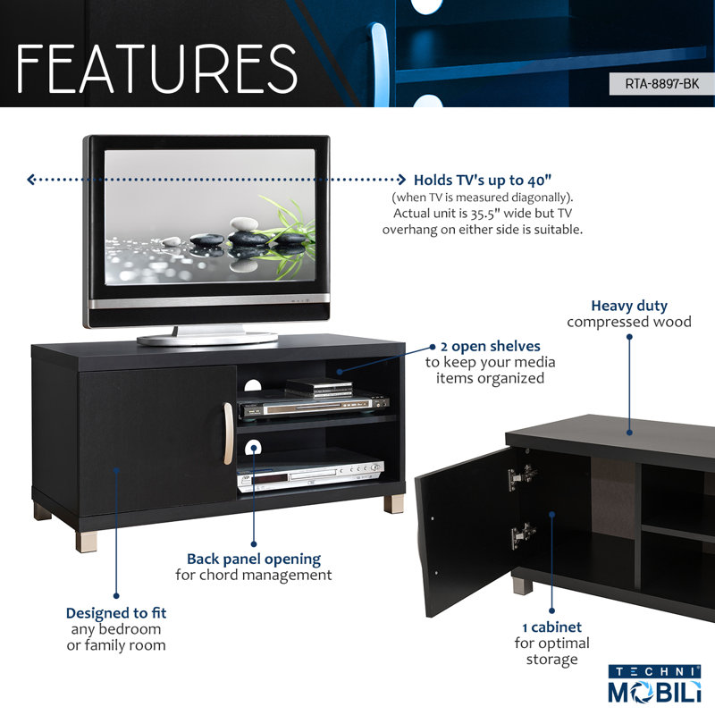 Techni Mobili Tv Stand For Tvs Up To 40 Inches Reviews Wayfair