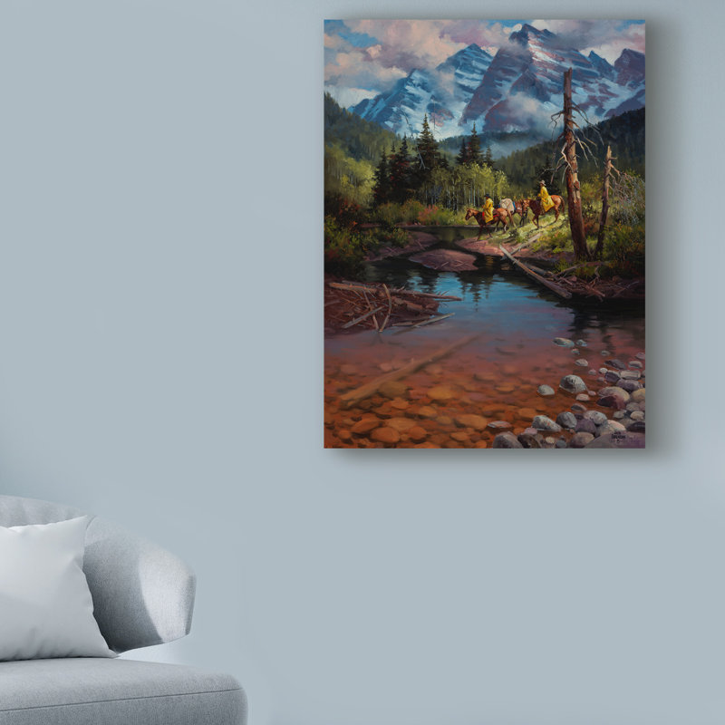 Millwood Pines Ridin The High Country Acrylic Painting Print On