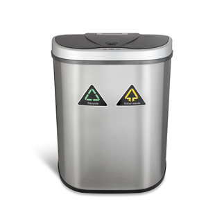 Nine Stars Steel 10 Gallon Motion Sensor Multi Compartments Trash Recycling Bin Nine Stars Steel 10 Gallon Motion Sensor Multi Compartments Trash Recycling Bin