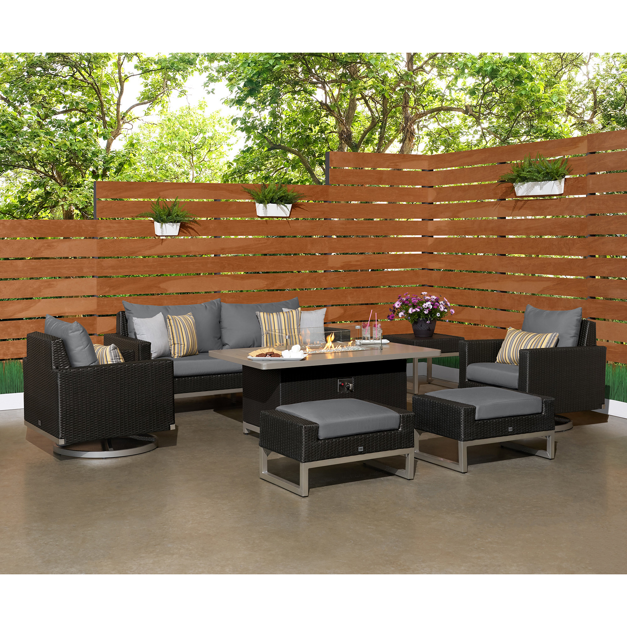 Ivy Bronx Shameka Motion Fire Outdoor 7 Piece Sunbrella Sofa Seating Group With Cushions Wayfair