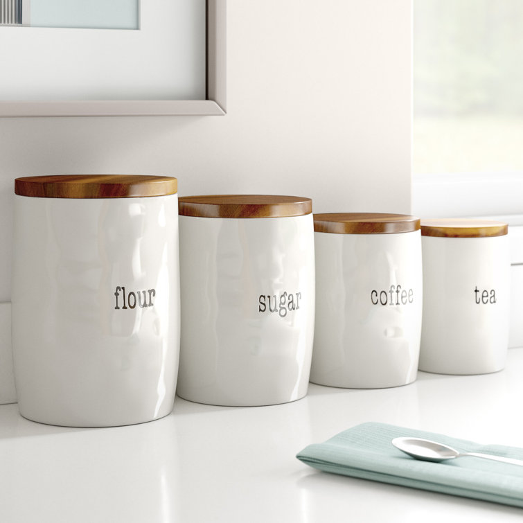 It's Just Words 4 Piece Kitchen Canister Set
