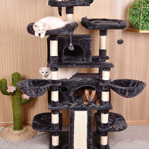 cat tree with curved perch