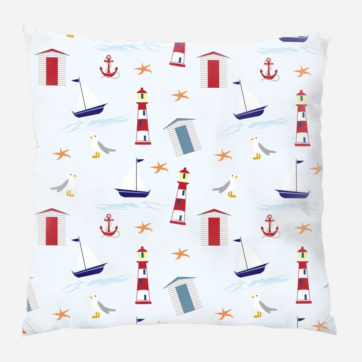 red nautical throw pillows