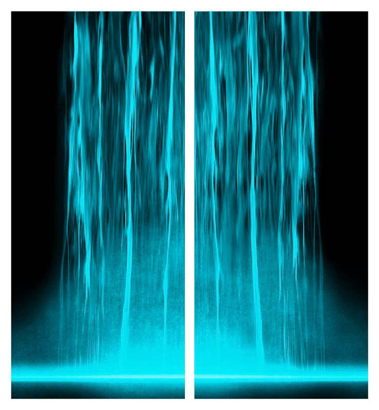 Menaul Fine Art Waterfall Diptych Graphic Art On Canvas In Blue
