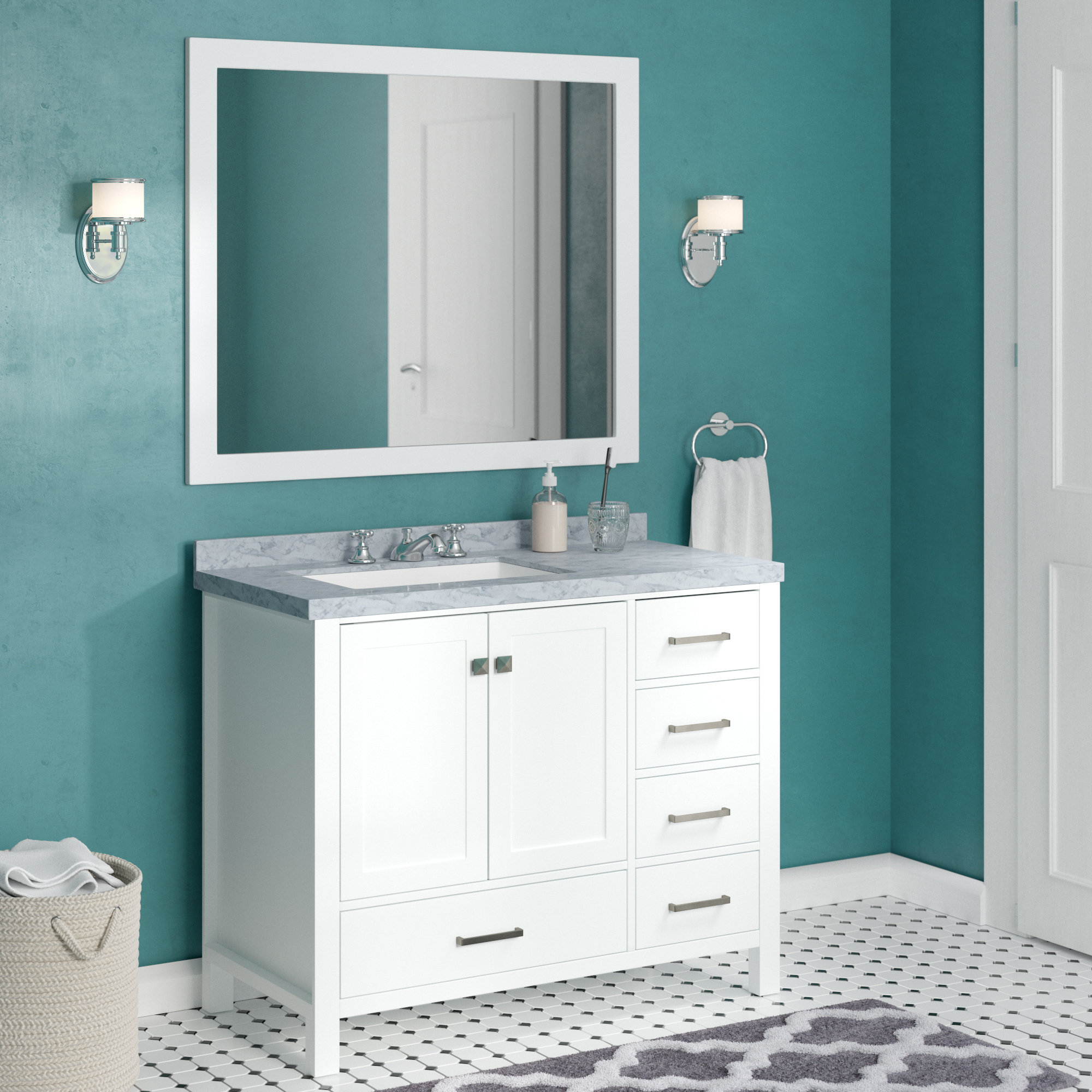 Latitude Run Amariani 43 Single Bathroom Vanity Set With Mirror Reviews Wayfair