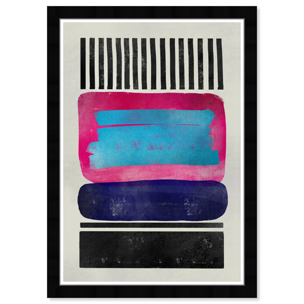 Ebern Designs Abstract Living Room Shapes Picture Frame Graphic Art Print On Paper Wayfair