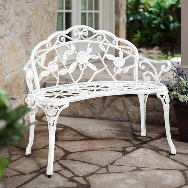 cast aluminum garden bench