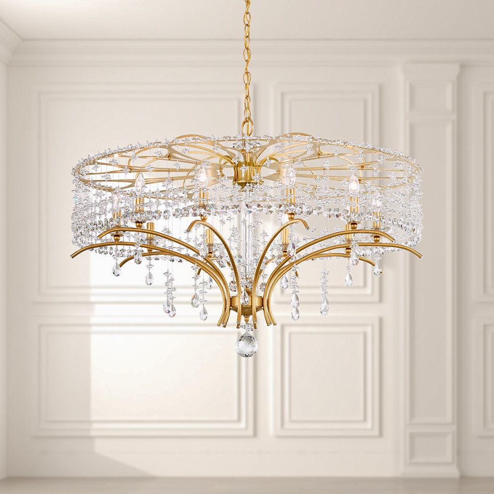 Schonbek Bella Rose 10 Light Candle Style Drum Chandelier With Crystal Accents Wayfair