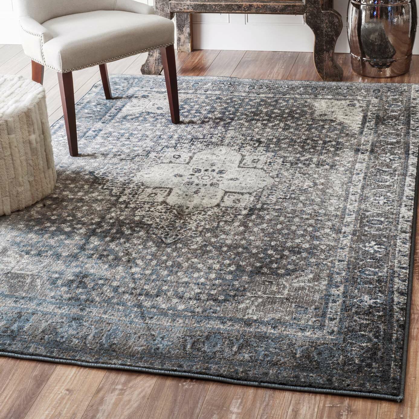 Pascoe Blue Grey & Silver Area Rug & Reviews