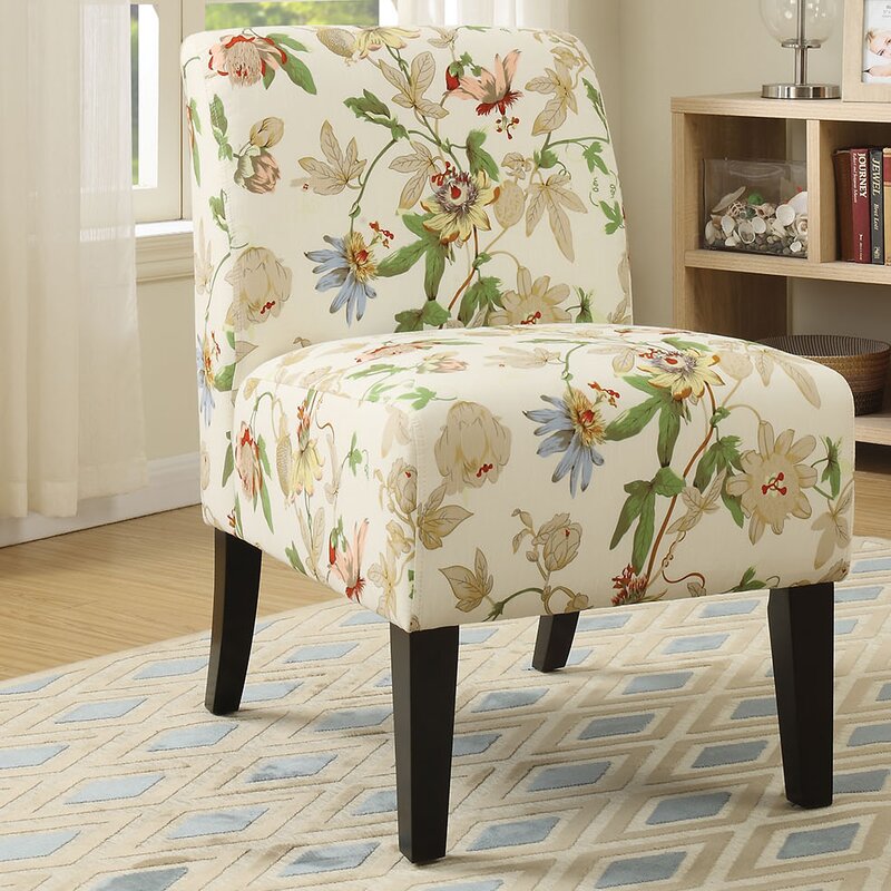 Wide Tufted Cotton Slipper Chair by August Grove