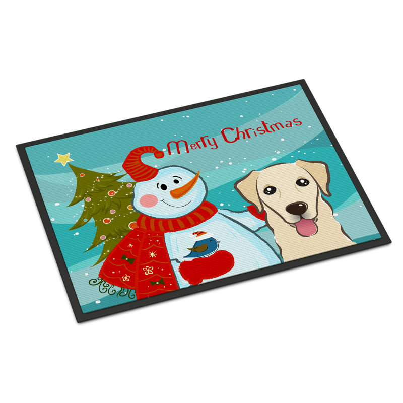 Caroline S Treasures Snowman With Golden Retriever Non Slip Outdoor Door Mat Wayfair
