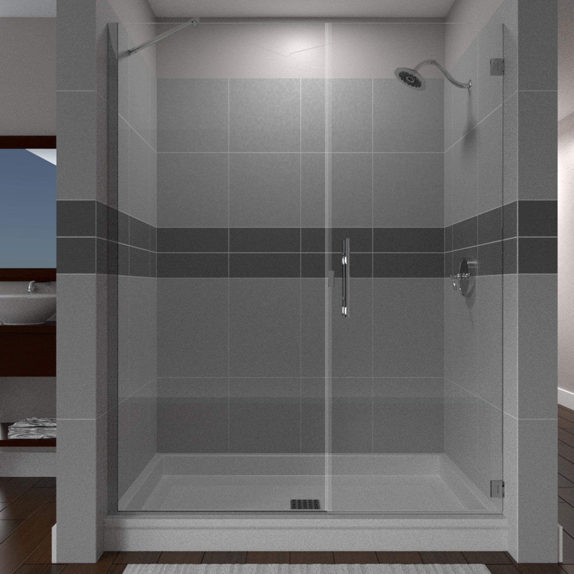 Arizona Shower Door Scottsdale 54 X 72 Hinged Frameless Shower