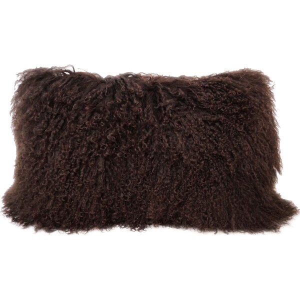 Mongolian Lamb Pillow Purple Sheepskin Fur cushion New made in  USA
