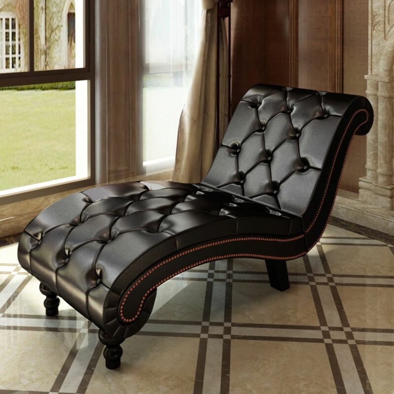 Leather Chaise Lounge Bedroom Living Room Indoor Chesterfield Sofas Couches Lounge Chair for Indoor Home Hallway