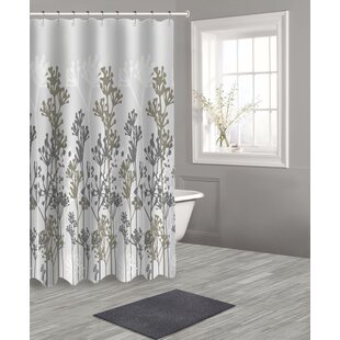 X 72 in. Room & Retreat Shower Curtain Marco Color Black/Gray 72 in 