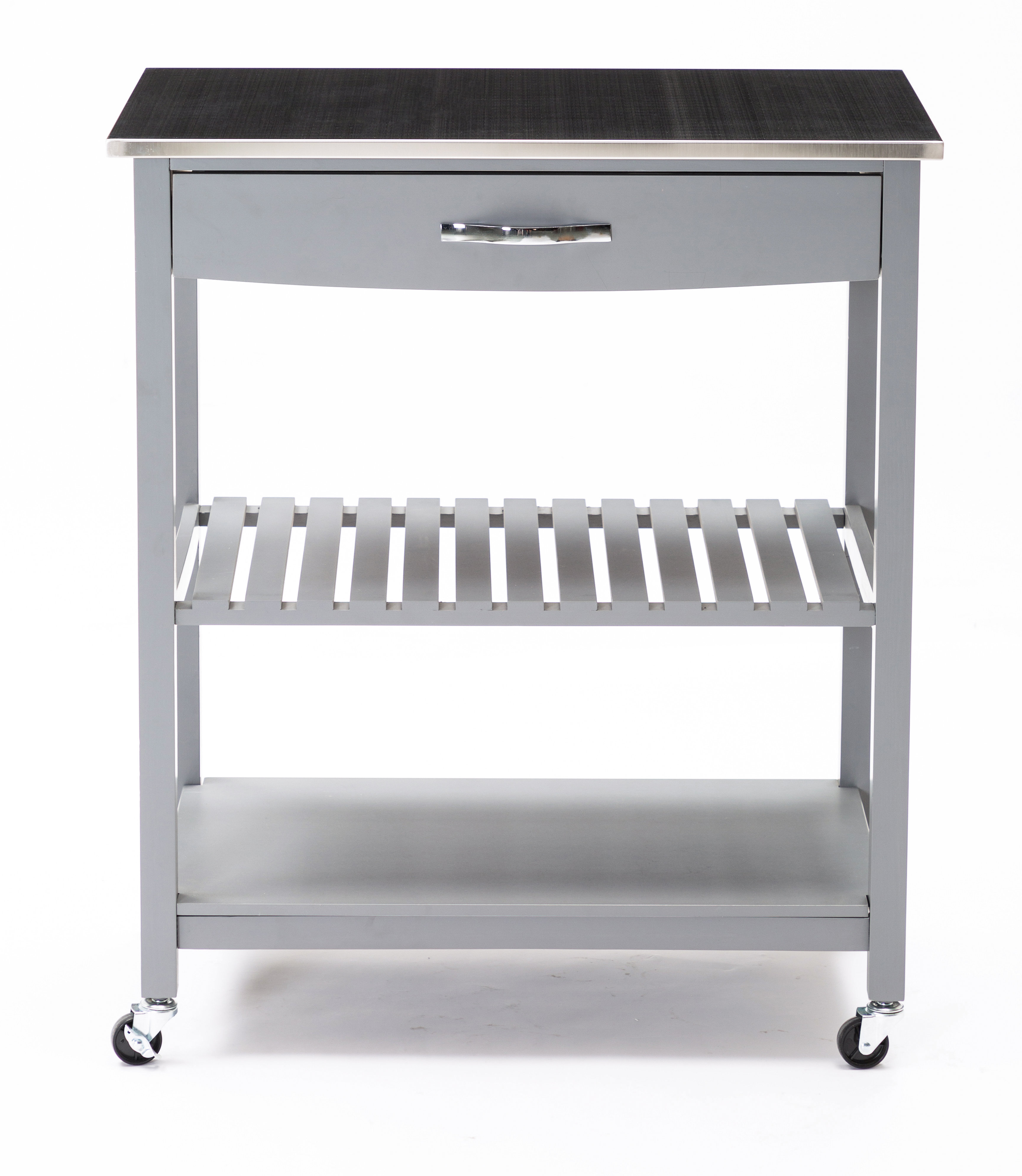 Ebern Designs Fast Forward Kitchen Cart With Stainless Steel Top