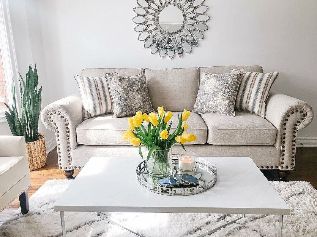 Glam Living Room Design Photo by Wayfair Canada Wayfair