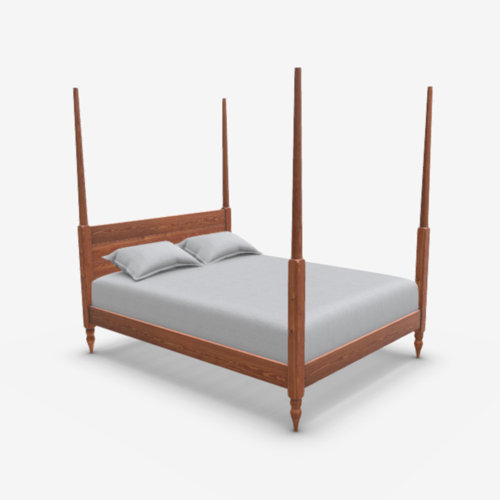 Kazmierski Four Poster Bed Rosalind Wheeler Size: European Double (140 x 200 cm), Colour: Red Wood