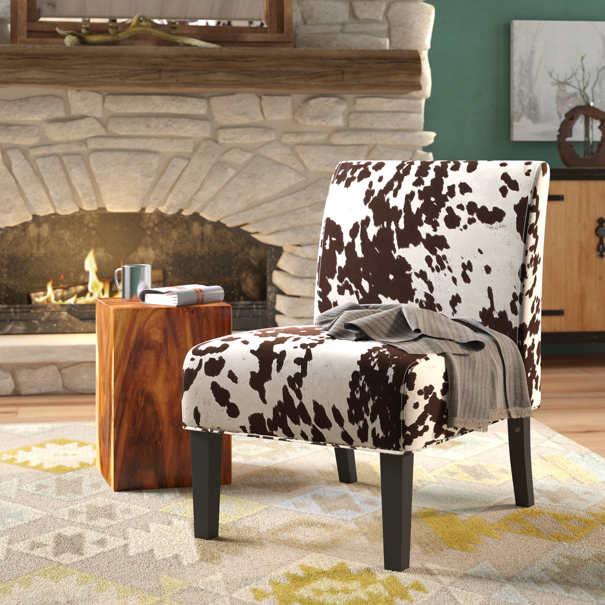 Animal Print Espresso Wood Accent Chairs Youll Love In 2021 Wayfair