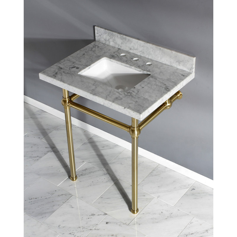 Kingston Brass Carrara Marble 30 Single Bathroom Vanity Set