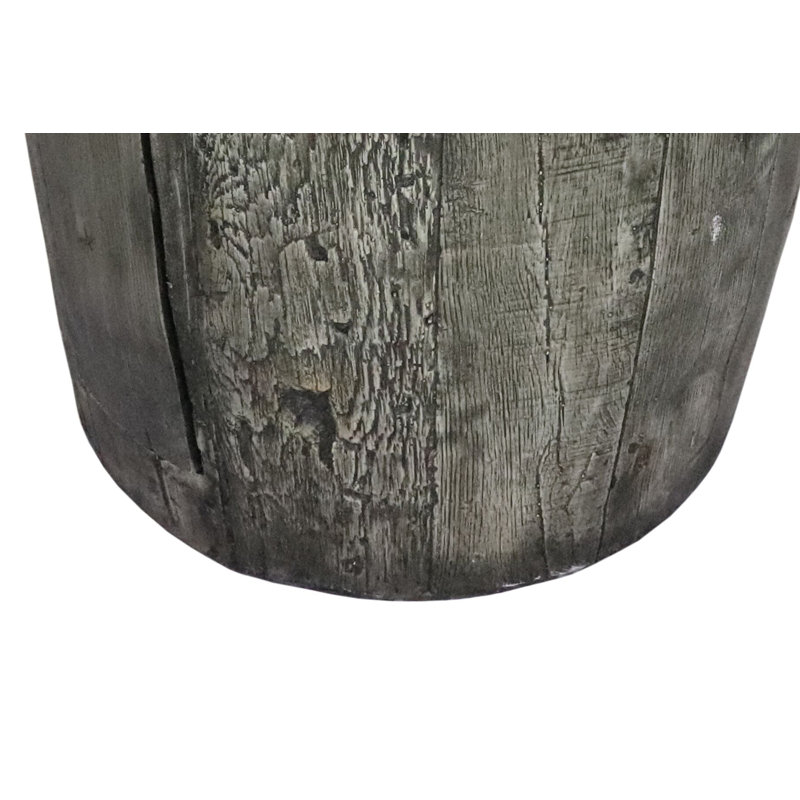 Millwood Pines Metal Lid Wood Look Outdoor Gas Fire Pit Table With