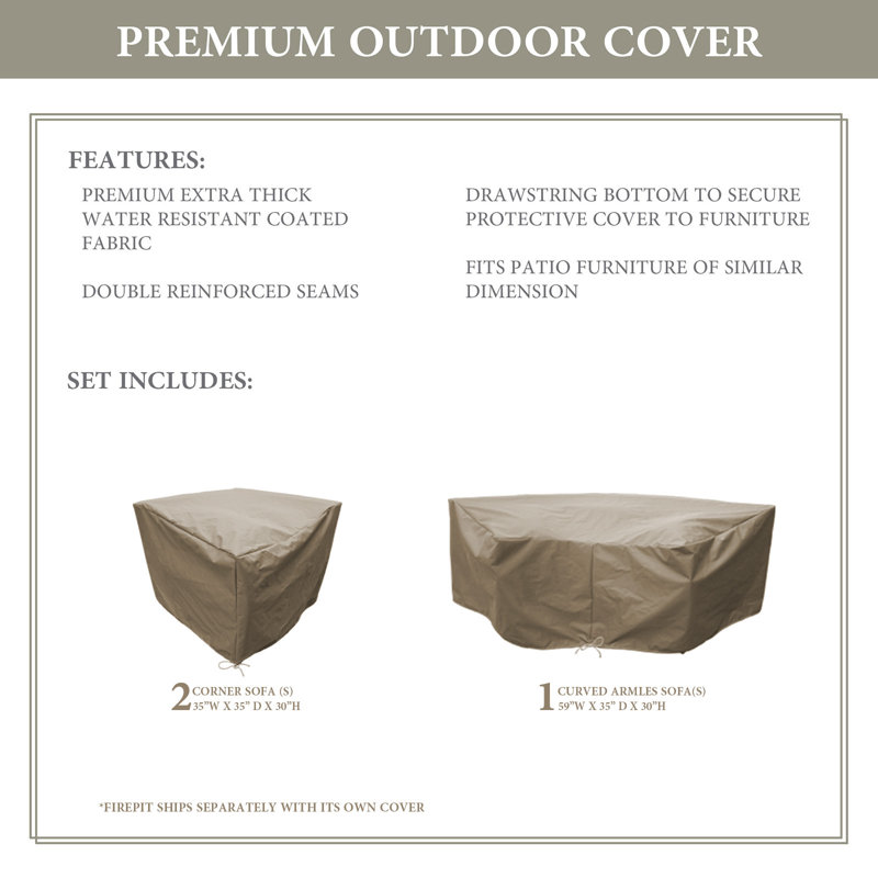 Tk Classics Forence Water Resistant 3 Piece Patio Sofa Cover Set Wayfair