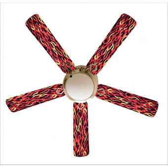 Winston Porter 52 Glossop Hot Rod Flames 4 Blade Ceiling Fan