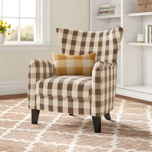 beige check chair