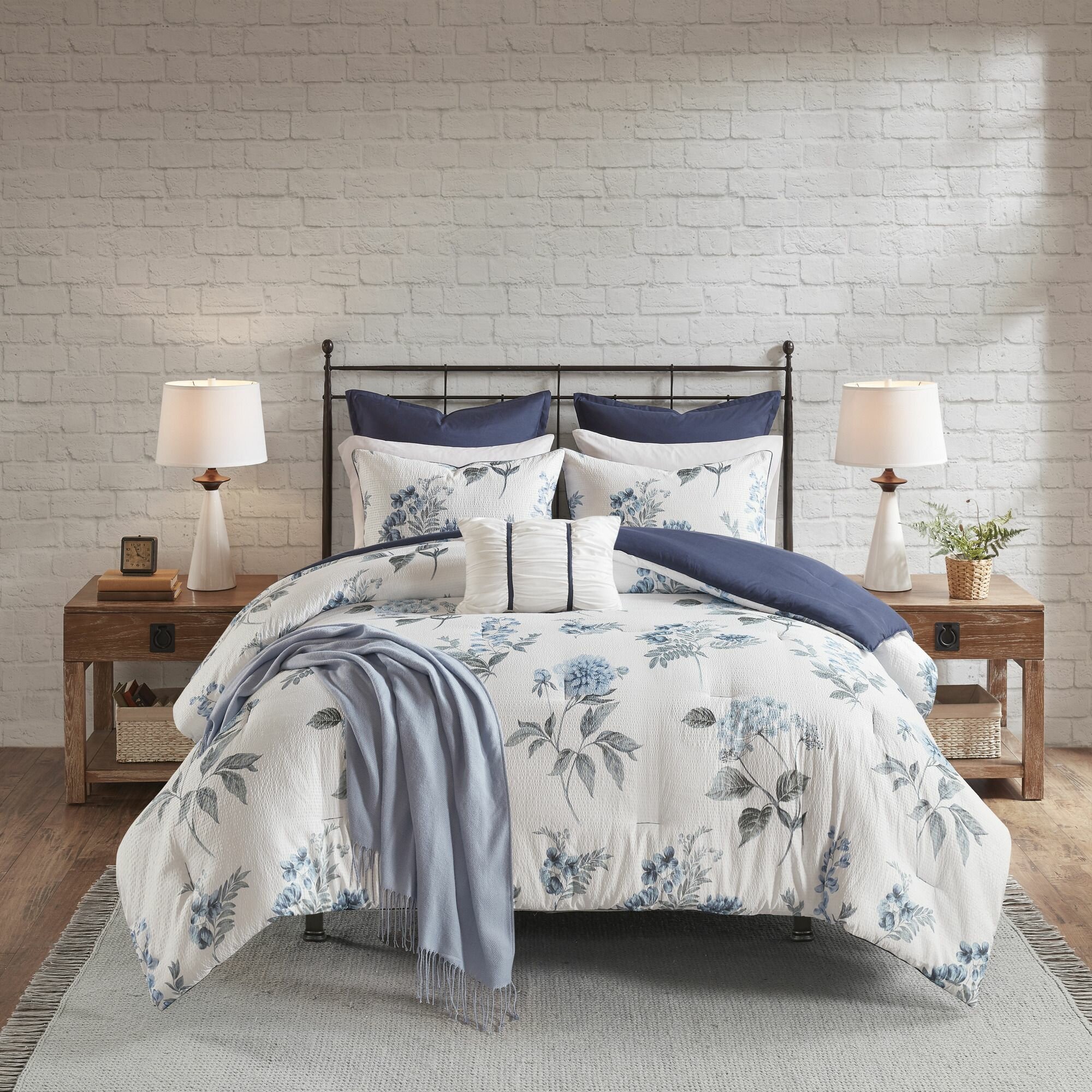 blue floral duvet