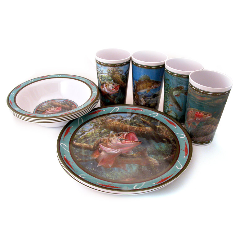 MotorHead Products Fish Melamine 12 Piece Melamine ...