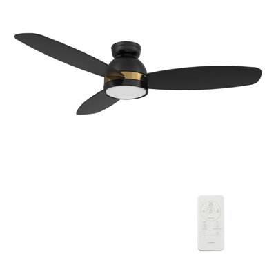 Smart Flush Mount Ceiling Fan with Light, Remote Control, DC Motor