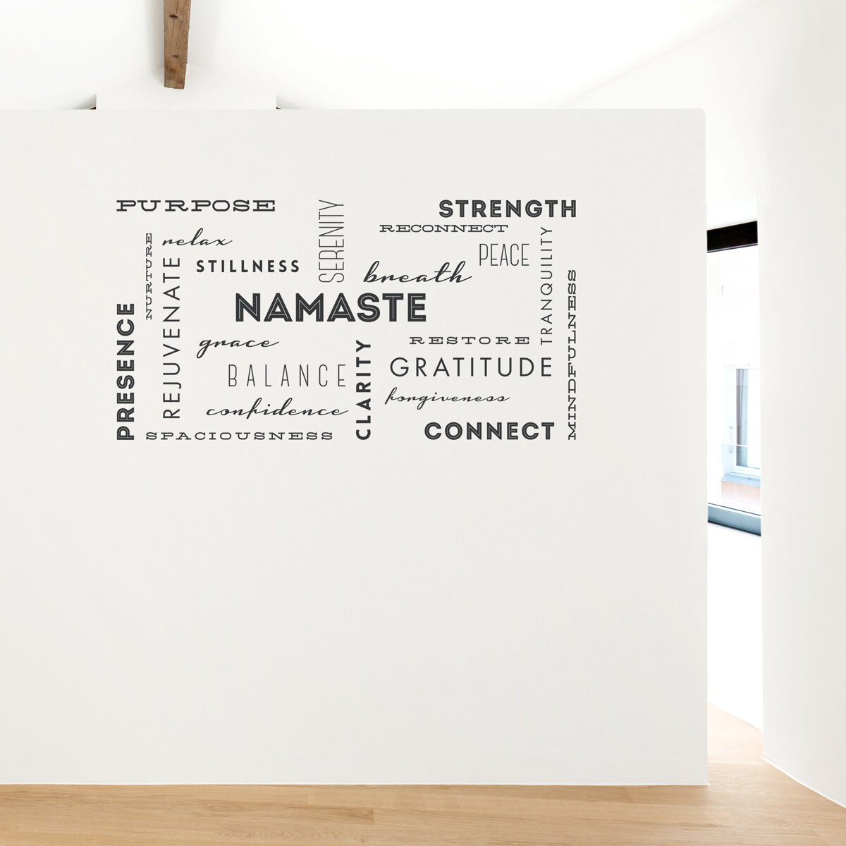 Home Decor Yoga Postures Wall Sticker Removable Decor Stickers for Yoga Studio Namaste Wall Decal TM-15 Black 