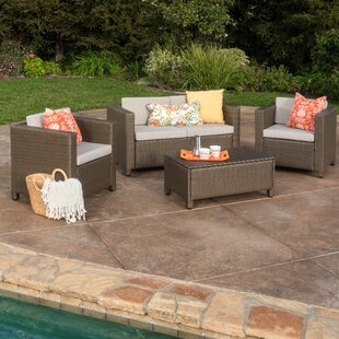 Kappa 4 Piece Rattan Sofa Set with Cushions