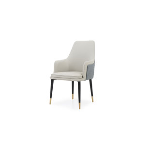 Josef Genuine Leather Upholstered Dining Chair by George Oliver Design