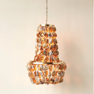 Canyon Grove Round Oyster Shell 1-Light Empire Chandelier