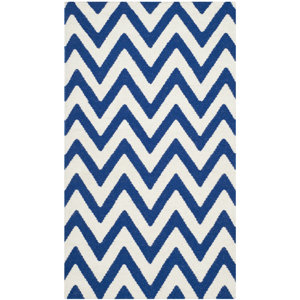 Moves Like Zigzagger Blue Rug