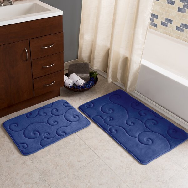 coral bath rug set