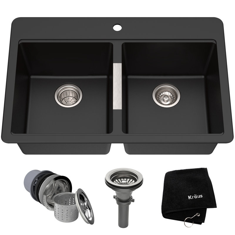 Granite 33 L X 22 W Double Basin Dual Mount Kitchen Sink Reviews Granite 33 L X 22 W Double Basin Dual Mount Kitchen Sink