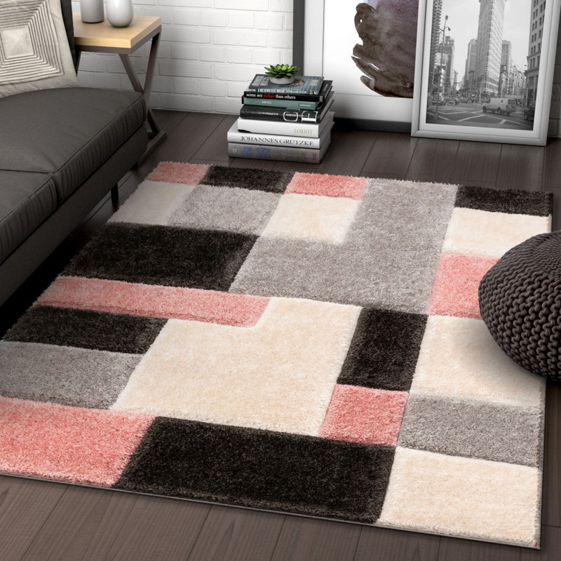 Well Woven San Francisco Shag Blush Cream Black Area Rug Reviews