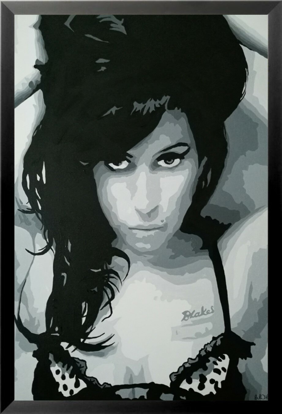 Amy Winehouse Life is short  Black/white Photo Print On Framed Canvas Wall Art 